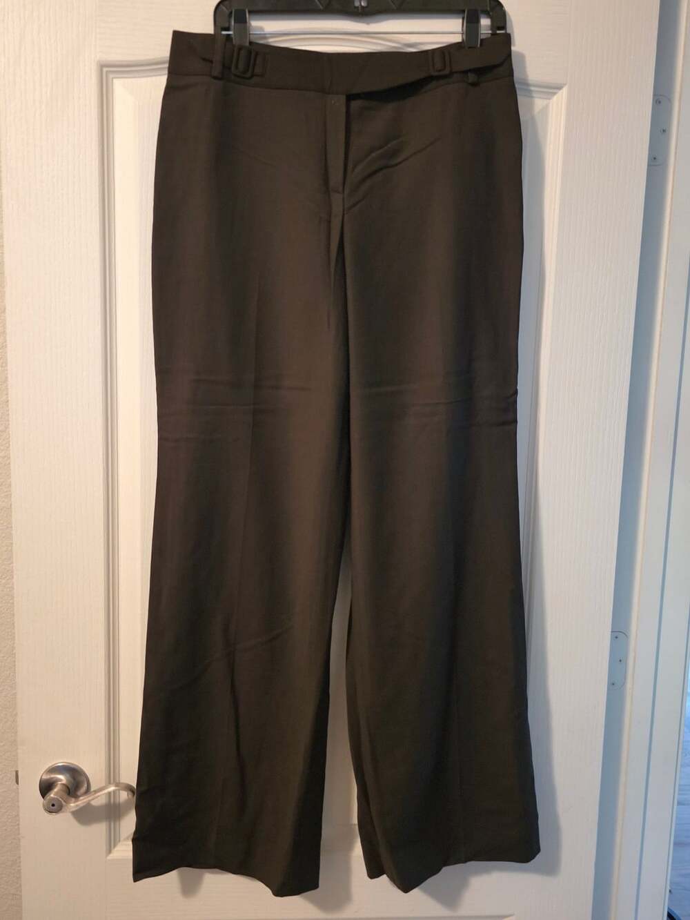 Ann Taylor Wide Leg Pants Size 10 Brown Slight Olive Color Trousers